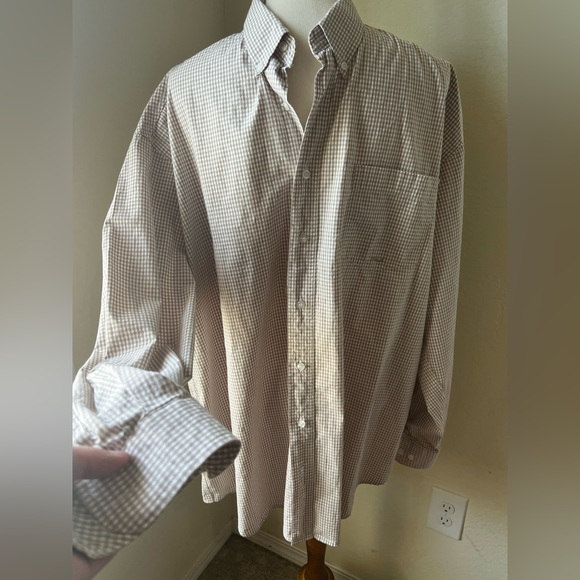 NWOT Roper XL tan and white Long Sleeve Button Up - Picture 5 of 8